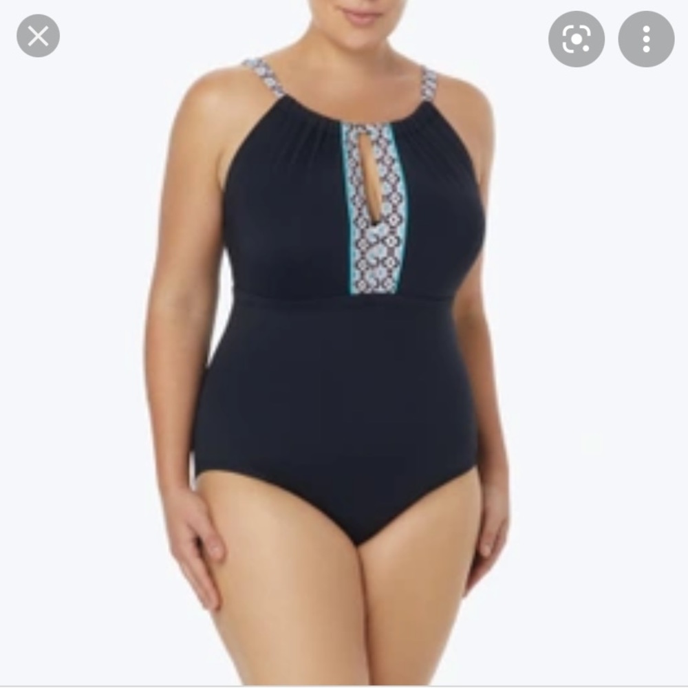 Beach House Plus Size One Piece High Neck 18W